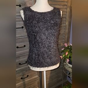 Dark Gray Very Soft Fitted Sweater Tank Good Condition